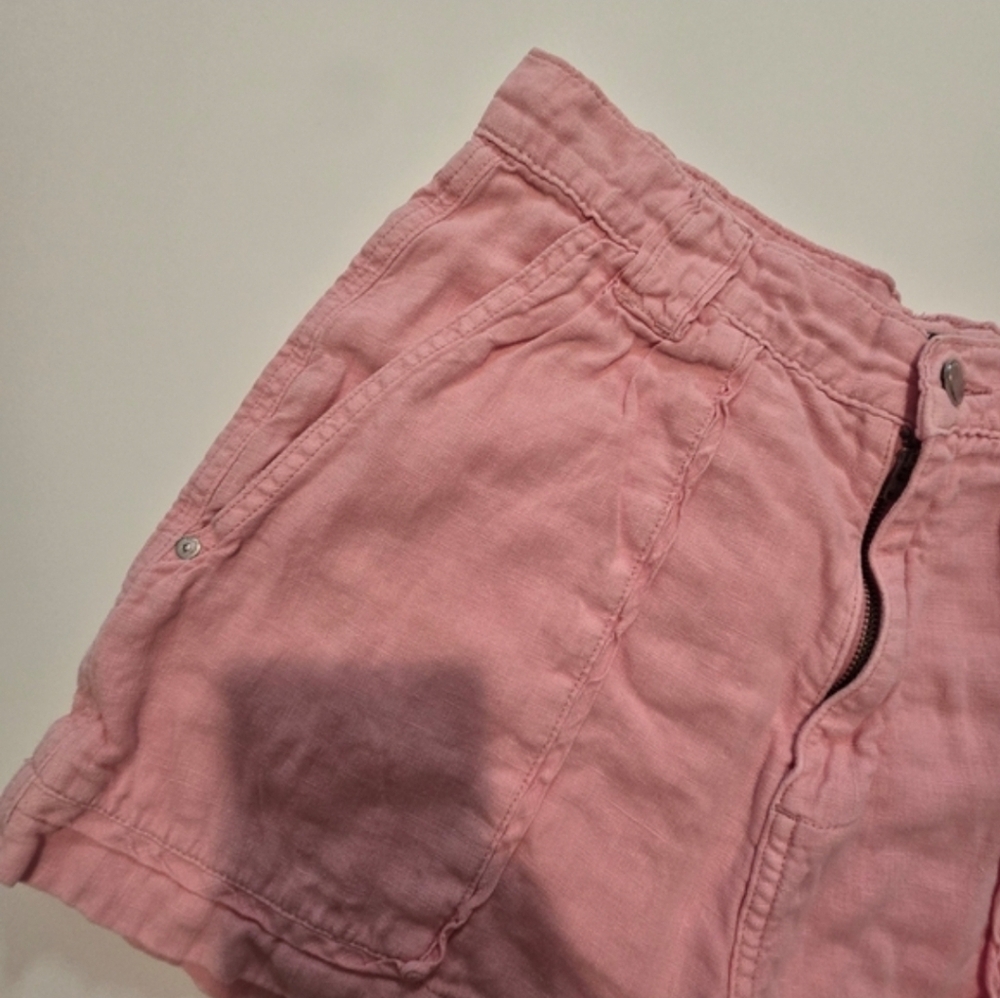 DL1961 Pink Marie Shorts In Pink Linen Chino Size M - Picture 5 of 10